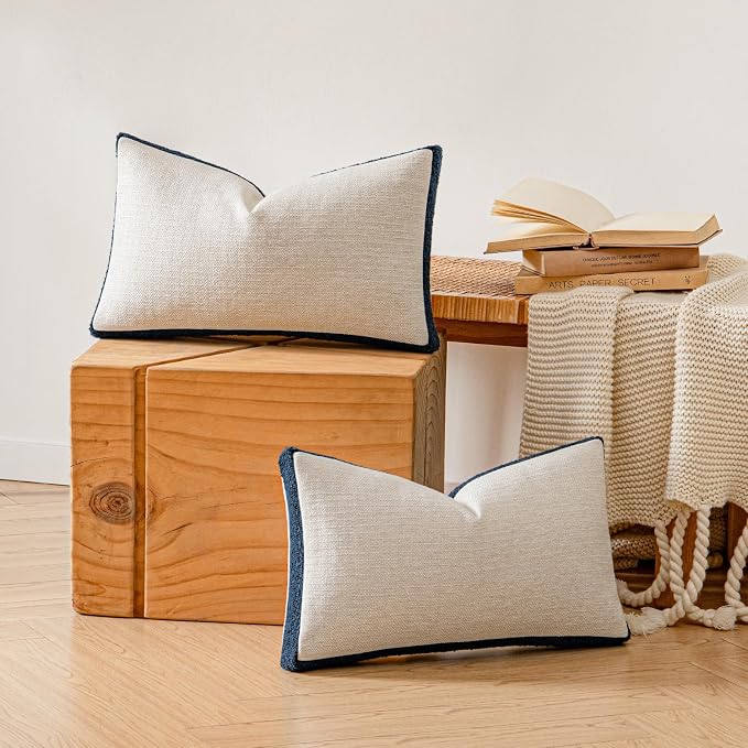 a moment Loop Yarn Linen-Like Pillow Cover Natural Soft Decorative Throw Pillow - Image 2