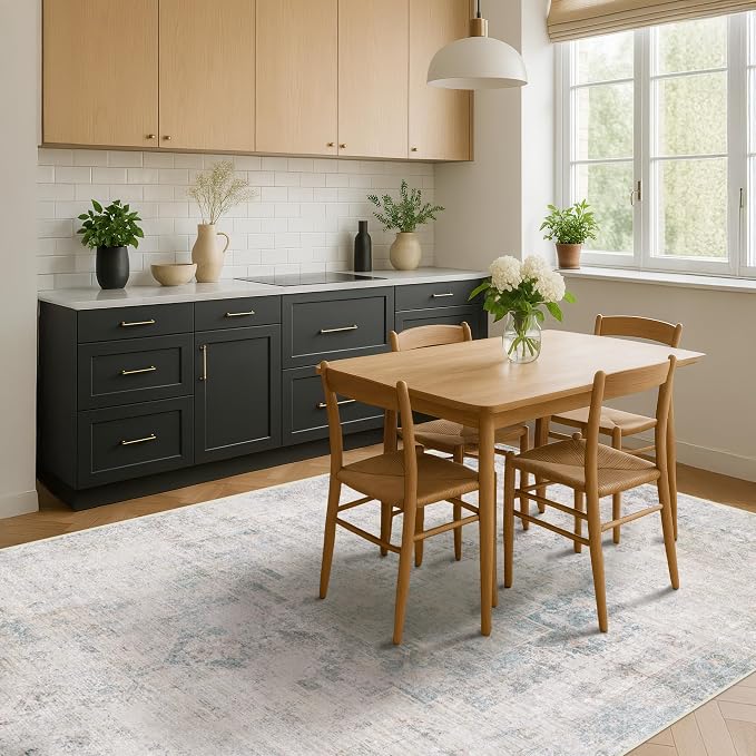 Blue Farmhouse Area Rug for Bedroom - Image 3