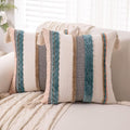 Boho Throw Pillow Covers 18x18 Set of 2 Woven Tufted Farmhouse Pillows Cover by Unknown