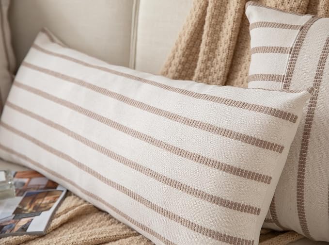 Caflife Boho Lumbar Throw Pillow Cover 14X36 Long Soft Farmhouse Decorative - Image 3