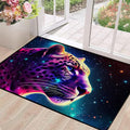 Galaxy Leopard Rug Fierce Panther Head Area Rugs by CERYUEE