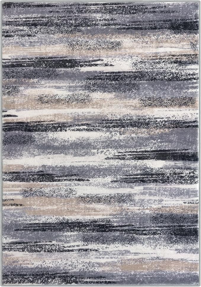 Modern Abstract 9x12 Large Machine Washable Living Room Rug Non-Slip Soft - Image 9