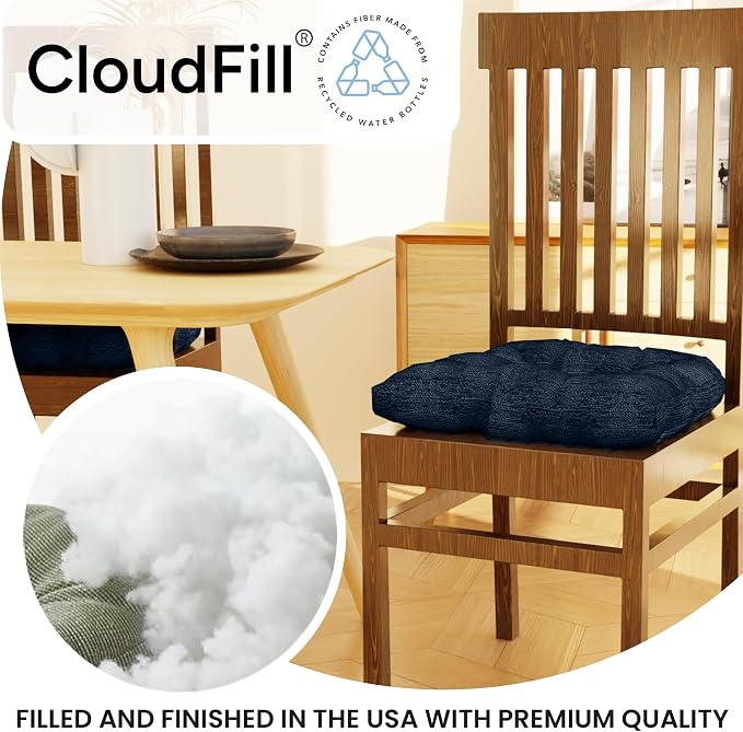 Klear Vu Gripper Overstuffed Universal Non-Slip Dining Chair Cushions - Image 4