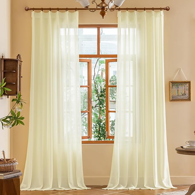 MAIHER 84 Inch Wide Pinch Pleat Curtains 108 Inch Length - Image 9