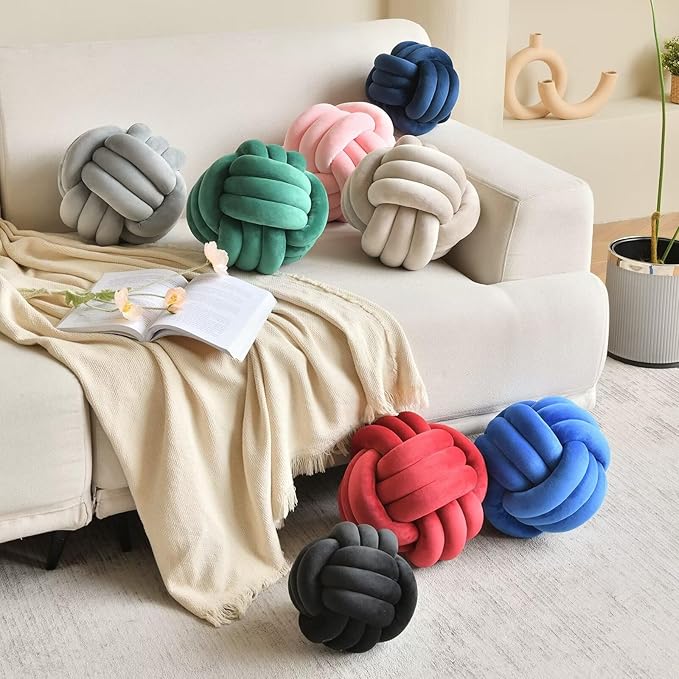 Decorative Throw Knot Pillow Ball - Image 3