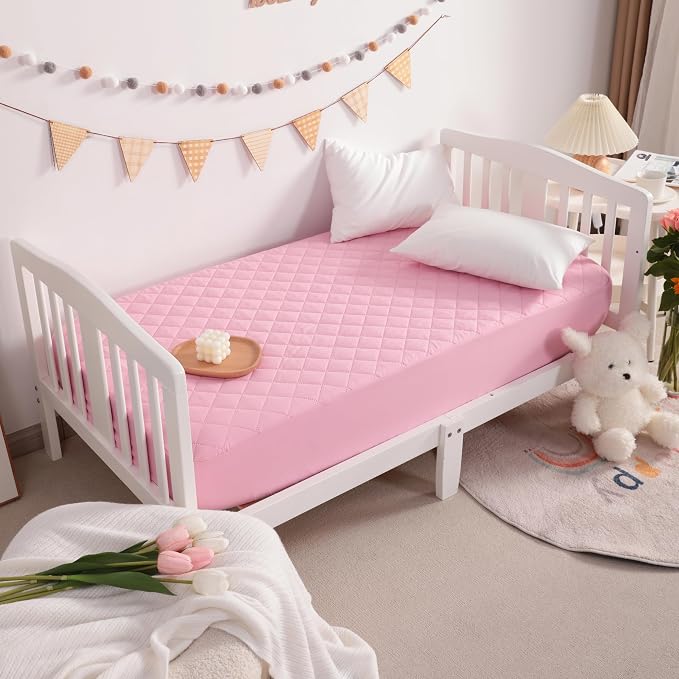 NTBAY 2 Pack Waterproof Crib Mattress Protector, Quilted 28"x52" Toddler Fitted - Image 7