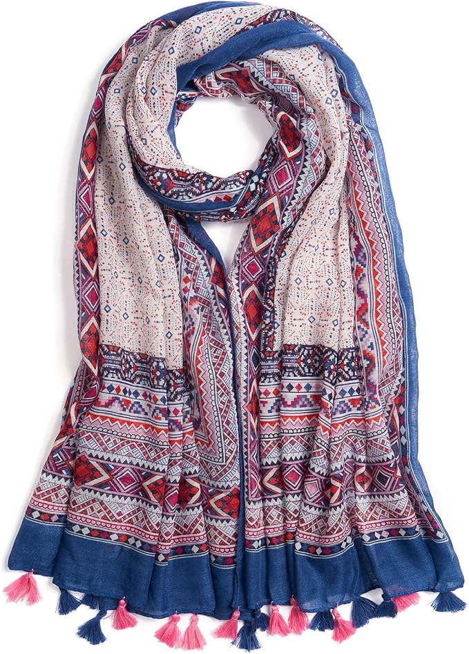 Scarf for Women Lightweight Soft Floral Leopard Printed Scarves Fall Winter by QIUTIMIY