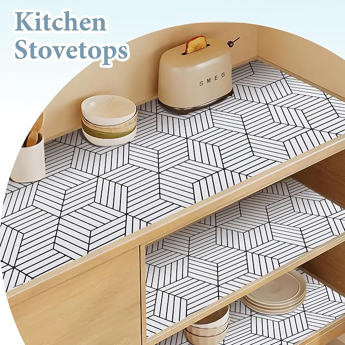 Shelf Liners for Kitchen Cabinets 12in x 30FT, Non Adhesive Cabinet Liner - Image 4