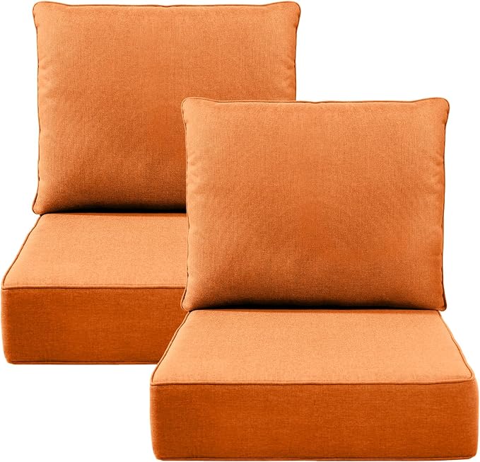 Luxury 6" Outdoor Cushions for Patio Furniture, Fade Resistant Couch Chair by Pugire
