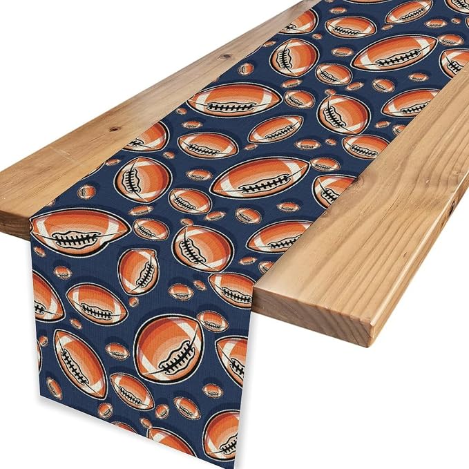 Rugby Table Runner, Seasonal Rugby Boy Football Game Day Sports Themed Birthday - Image 4