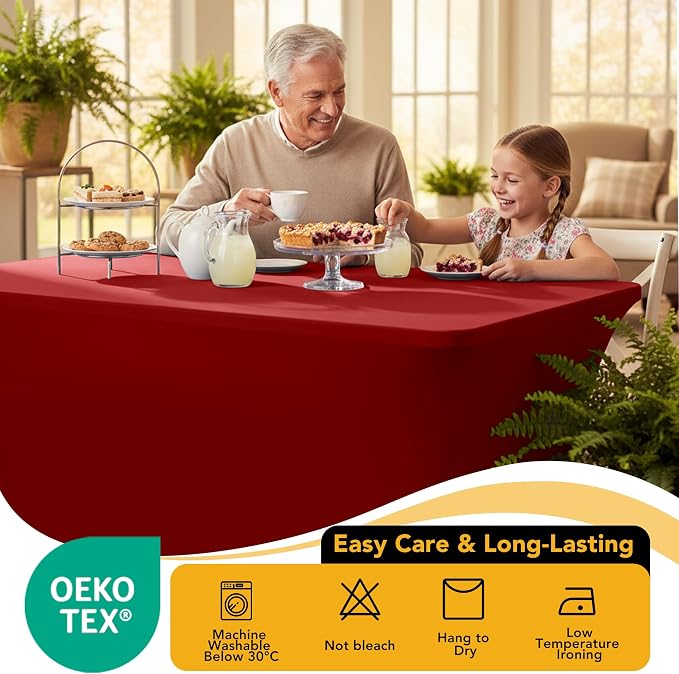 8-Pack Premium Red Spandex Tablecloths - Image 7