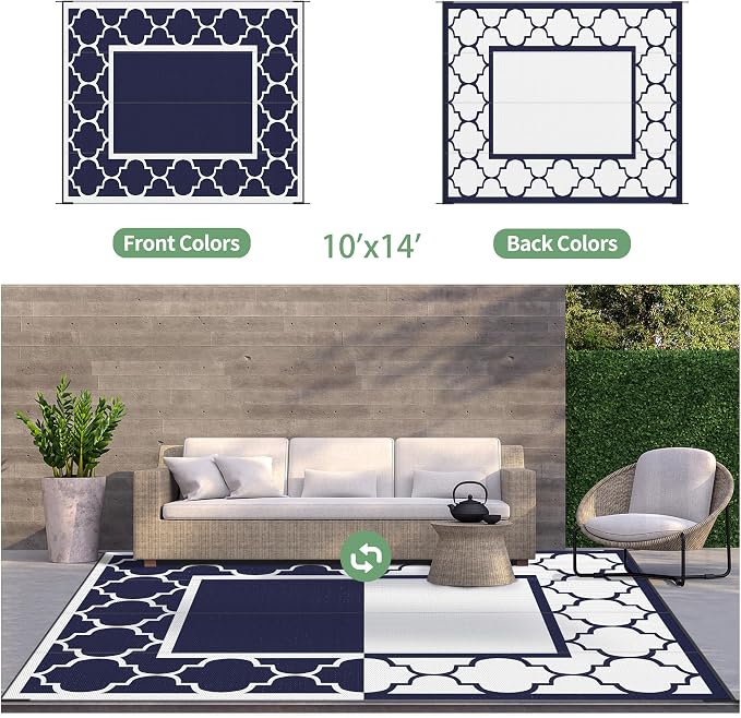 GENIMO 10' x 14' Outdoor Rug Waterproof - Image 5