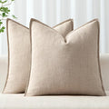 MIULEE Decorative Pillow Covers 18x18, 2 Pack Boho Farmhouse Neutral Throw by MIULEE