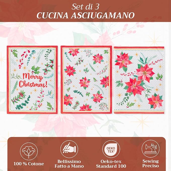 Maison d' Hermine Kitchen Towels Set of 3 100% Cotton 20" x 27.5" Reusable - Image 2