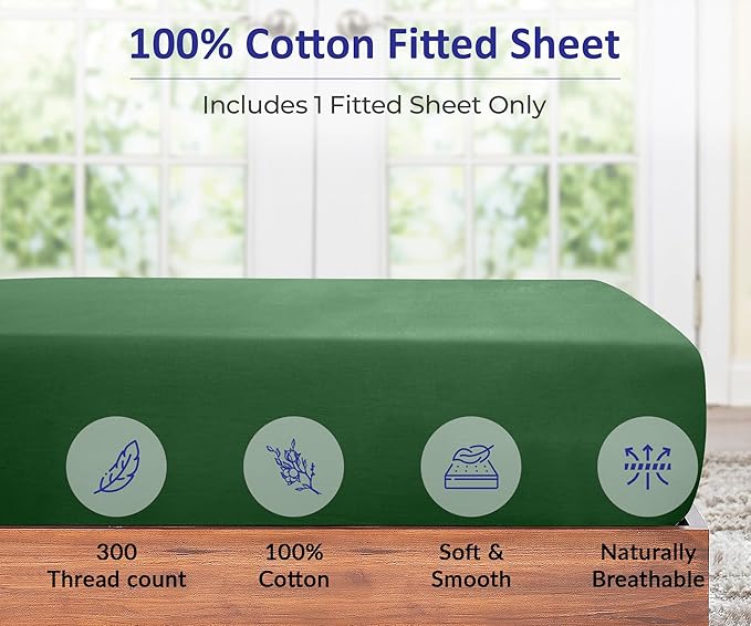ROYALE LINENS 300 Thread Count 100% Long Staple Combed Cotton Fitted Sheet Twin - Image 4