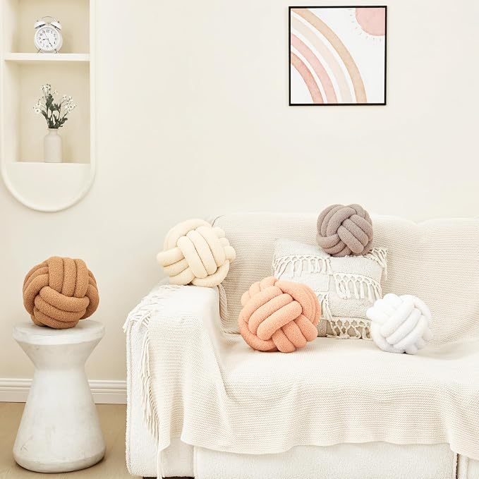 Petrella Knot Pillow Throw Pillows Ball Round Throw Pillows Home Decor Cushion - Image 2