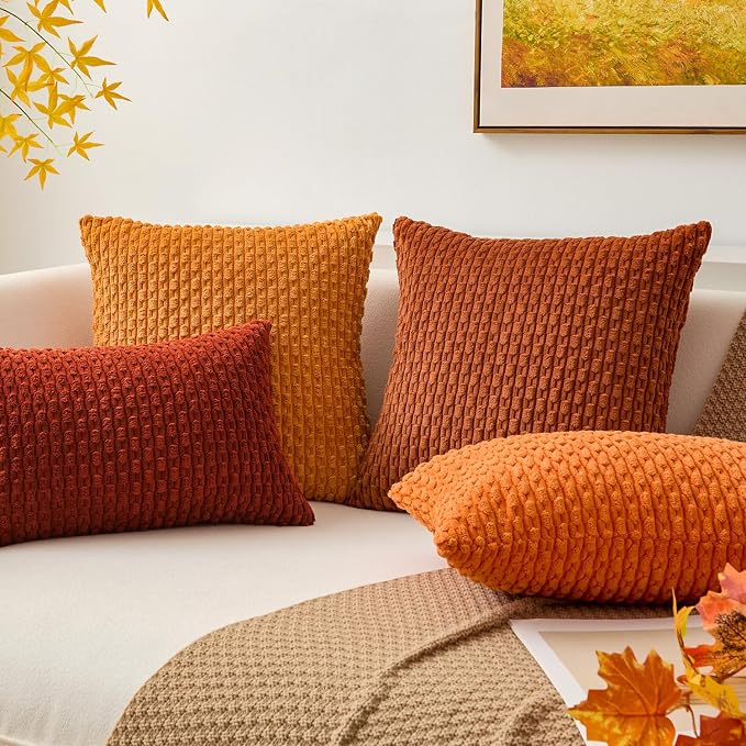 Kevin Textile Fall 12x20 Inch Pillow Cover 1 Pack Boho Decorative Soft Striped - Image 5