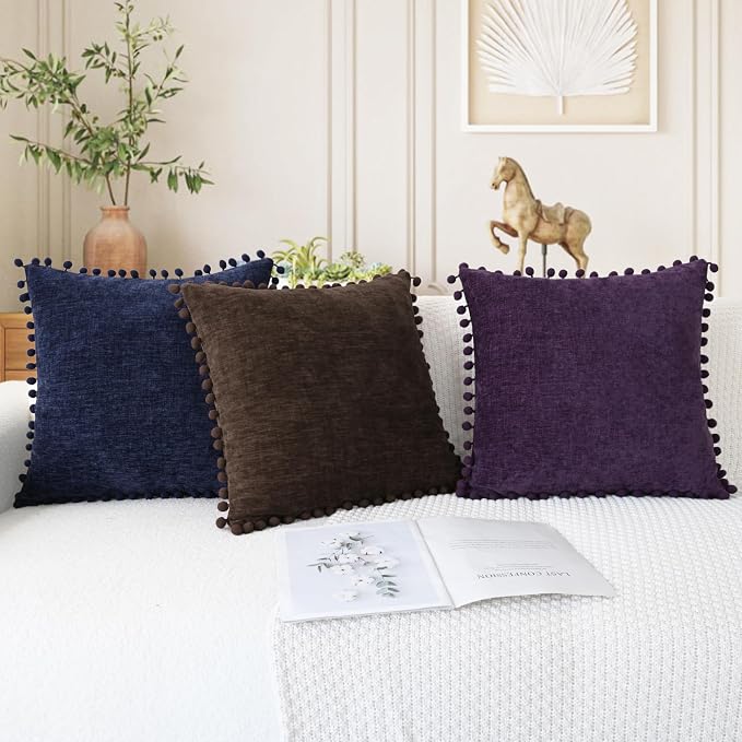 CaliTime Throw Pillow Covers Decorative 18 X 18 Inches Pack of 2 Cozy Solid - Image 5