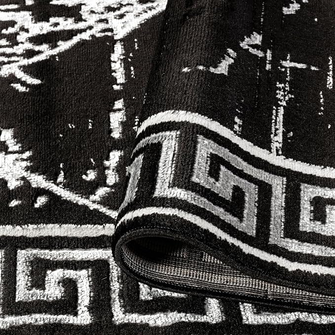 GLORY RUGS Area Rugs Marble 2x3 Black Gray Carpet Modern Abstract Rug Living - Image 5