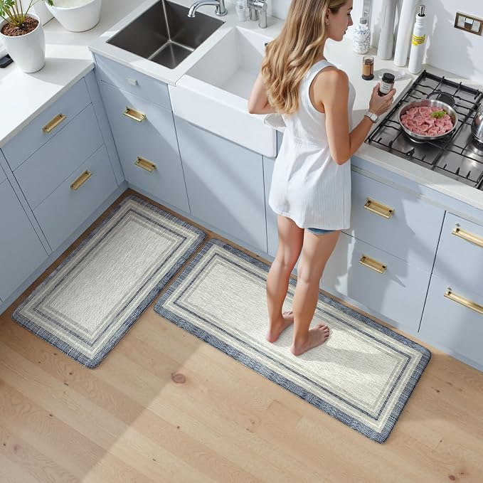 KIMODE Anti Fatigue Kitchen Mat 2PCS, Non-Skid Waterproof Kitchen Rugs - Image 9