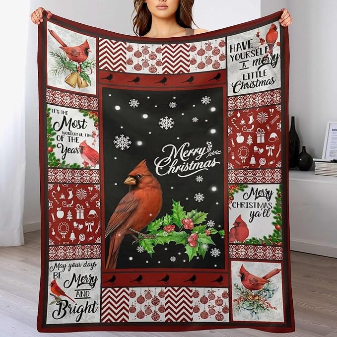 Cardinal Christmas Throw Blanket - Image 5