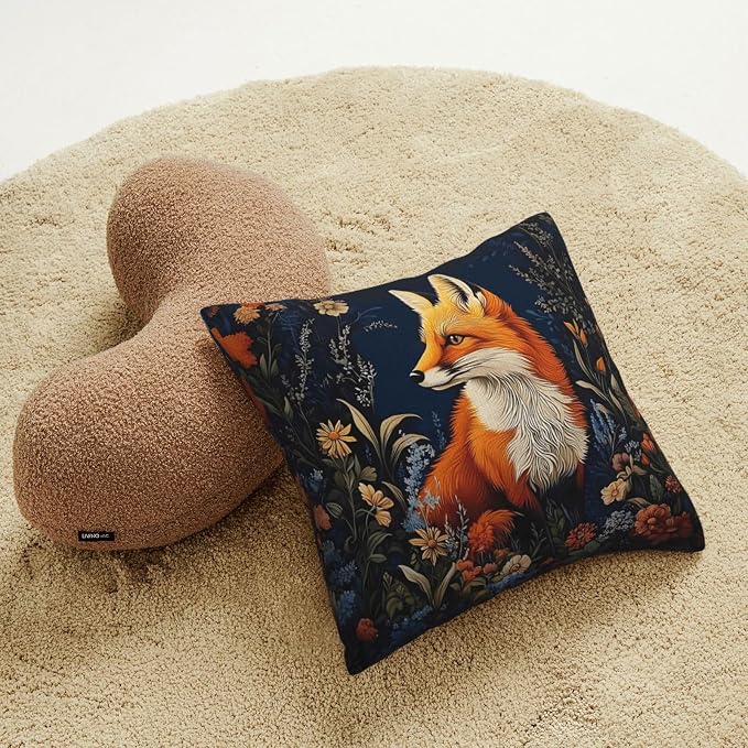 William Morris Abstract Vintage Floral Fox Design 18x18 inches Throw Pillow - Image 8