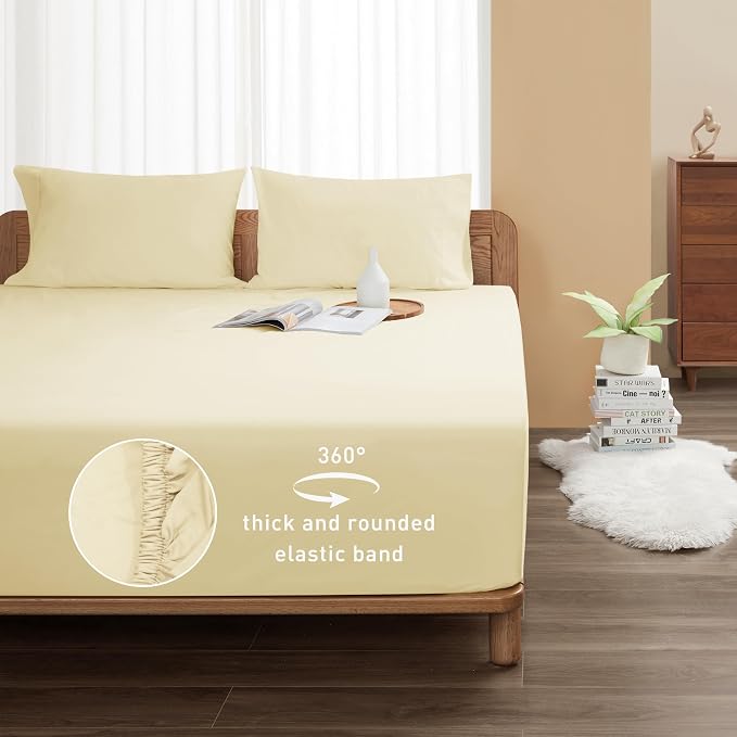 Sunflower King Fitted Sheet, 1-Piece Extra Deep Pocket Fitted Bottom Sheet 19" - Image 2