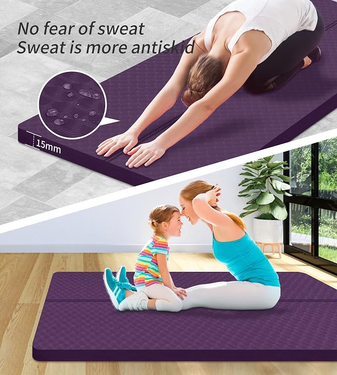 nuveti Large Exercise Mat - 15mm/20mm/30mm Thick Yoga Mat | Workout Mat - Image 6