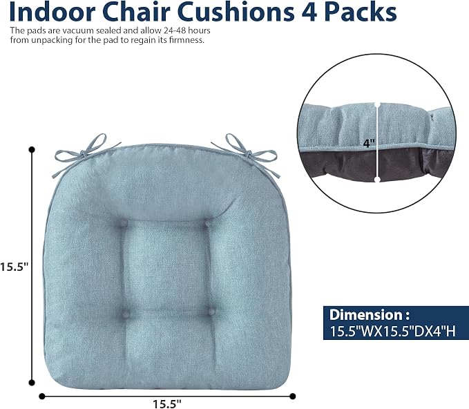 Chair Cushions for Dining Chairs, Seat Cushions for Kitchen Chairs, Indoor Seat - Image 2