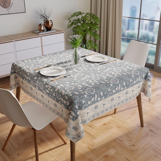 Encasa XO Square 56"x56" Tablecloth | Water-Repellent Polyester Dining Table - Image 2