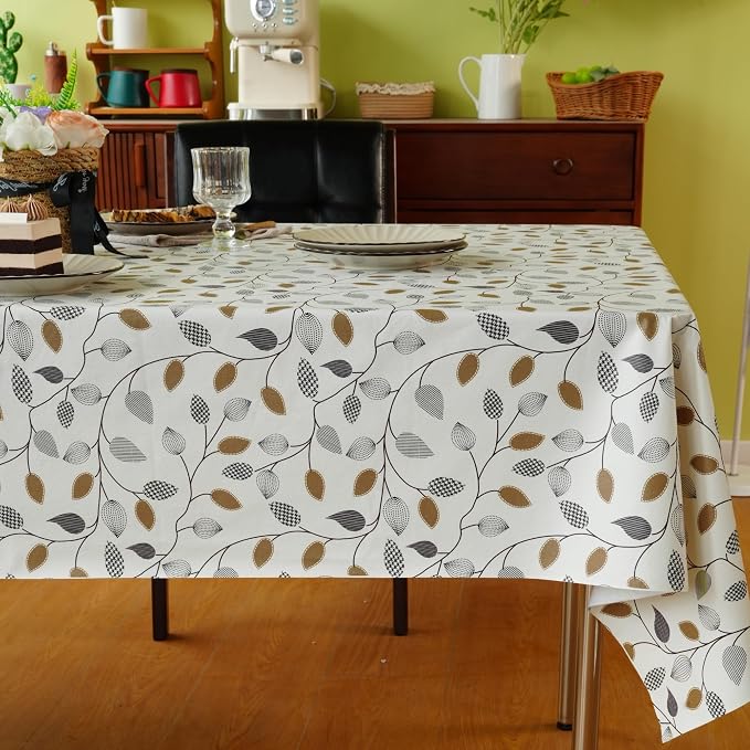 Square Table Cloth, 100% Waterproof Tablecloth Oil Proof Spill Proof Vinyl - Image 7