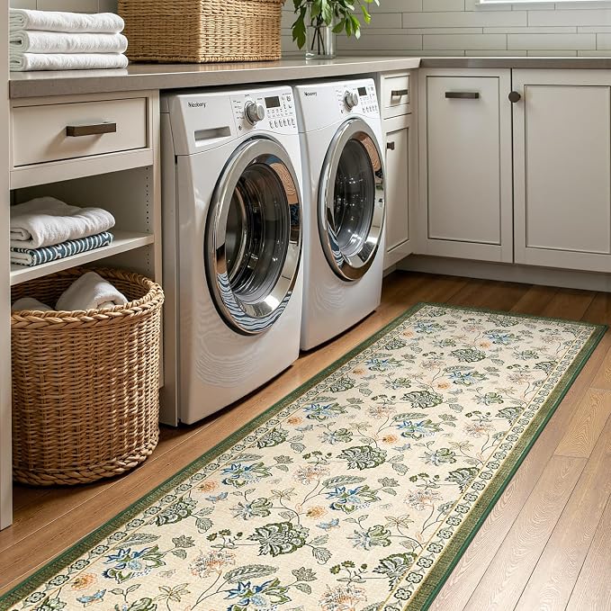 jinchan Elora 3x8 Floral Runner Rug - Image 4