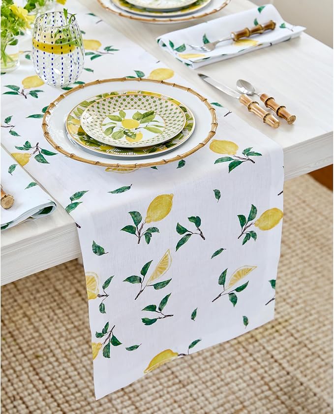 Solino Home Lemon Print Table Runner 60 inch - Image 2