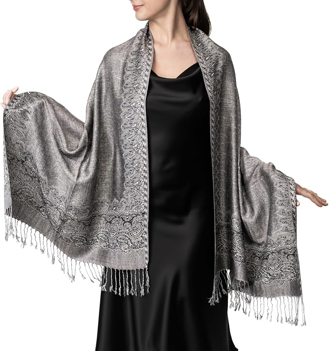 Achillea Big Paisley Pashmina Shawl Wrap - Image 3