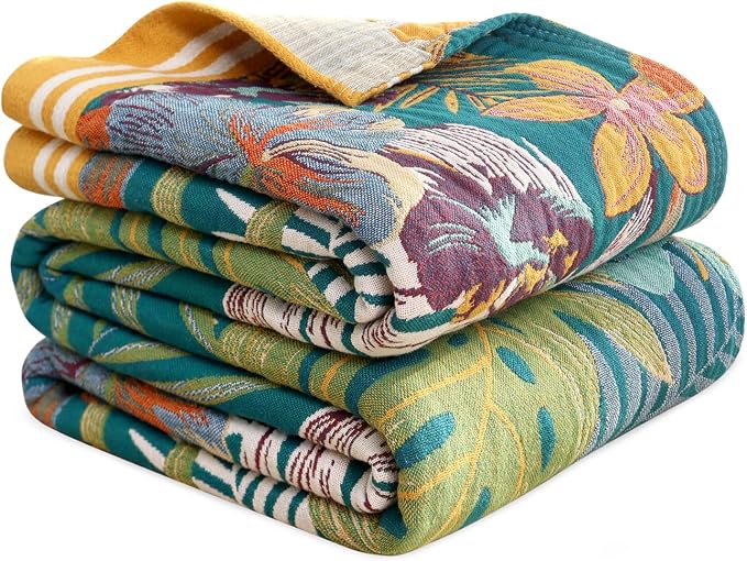 MSGKV Boho Throw Blanket for Couch and Sofa Cotton Blankets for Living Room by MSGKVHomeTextiles