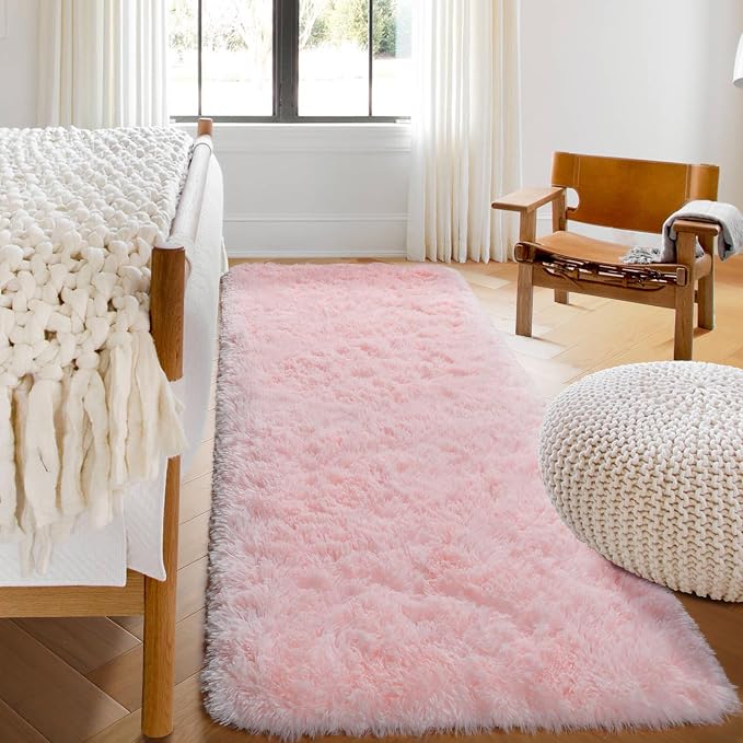 ONASAR Pink Runner Rugs for Bedroom Living Room, 2x6 Washable Bedside Hallway by ONASAR