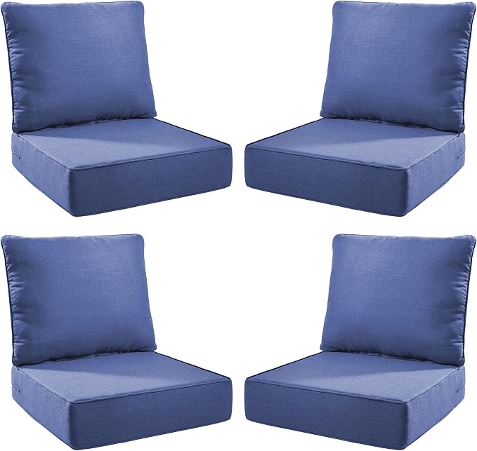 Luxury Outdoor Seat Cushion Set-24 x 24 x 6 Inch Outdoor Chair Cushions by NatureComfyOutdoorFurniture