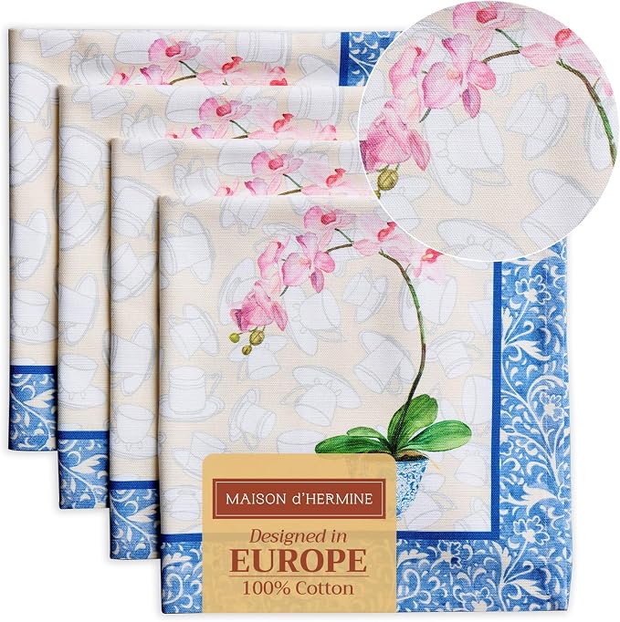 Maison d' Hermine Cloth Napkins Set of 4 100% Cotton Everyday Reusable Square by MaisondHermine