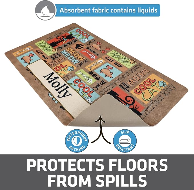 Drymate Personalized Pet Bowl Placemat, Custom Dog & Cat Food Feeding Mat - Image 3