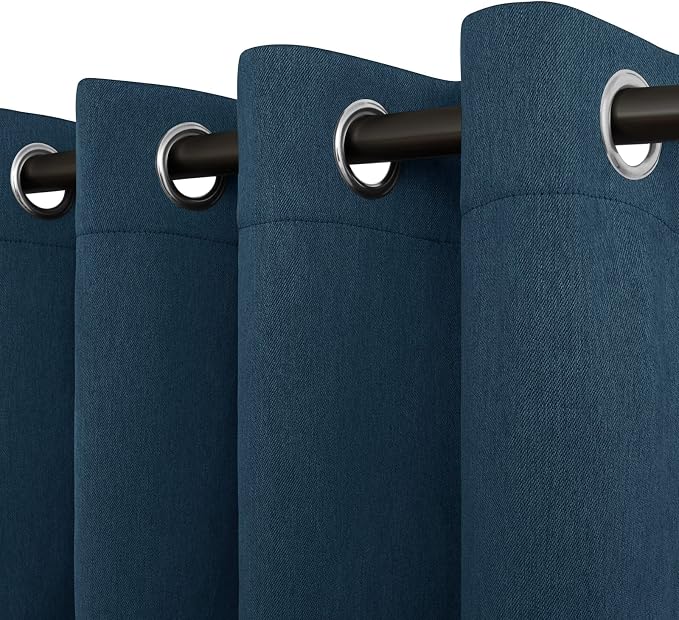 Easy-Going Linen Look Blackout Curtain Grommet Window Curtain Drapes by Easy-Going