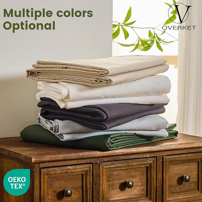 100% Linen Sheet Set Queen Size Extra Deep Pocket Fits 18-24 Inch Mattress - Image 7
