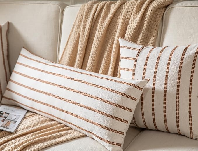 Caflife Boho Lumbar Throw Pillow Cover 14X36 Long Soft Farmhouse Decorative - Image 5