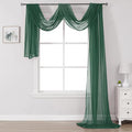 DONREN Dark Hunter Green Semi-Sheer Window Valance by DONREN