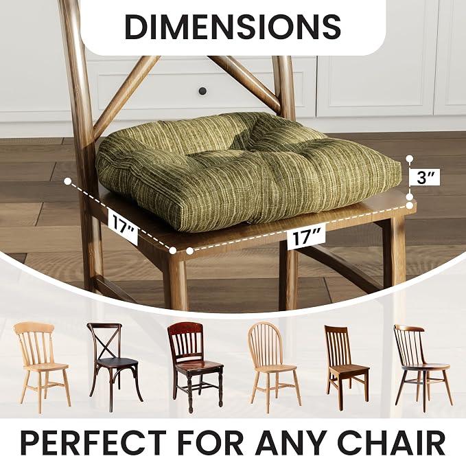 Klear Vu Gripper Overstuffed Universal Non-Slip Dining Chair Cushions - Image 5