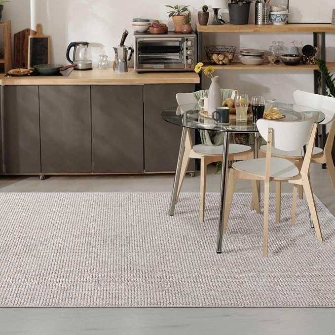 LUXE WEAVERS Solid Machine Woven Taupe 4x6 Area Rug, Indoor Stain-Resistant - Image 4