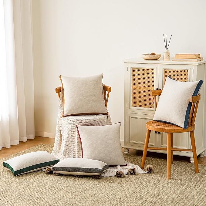 a moment Loop Yarn Linen-Like Pillow Cover Natural Soft Decorative Throw Pillow - Image 6
