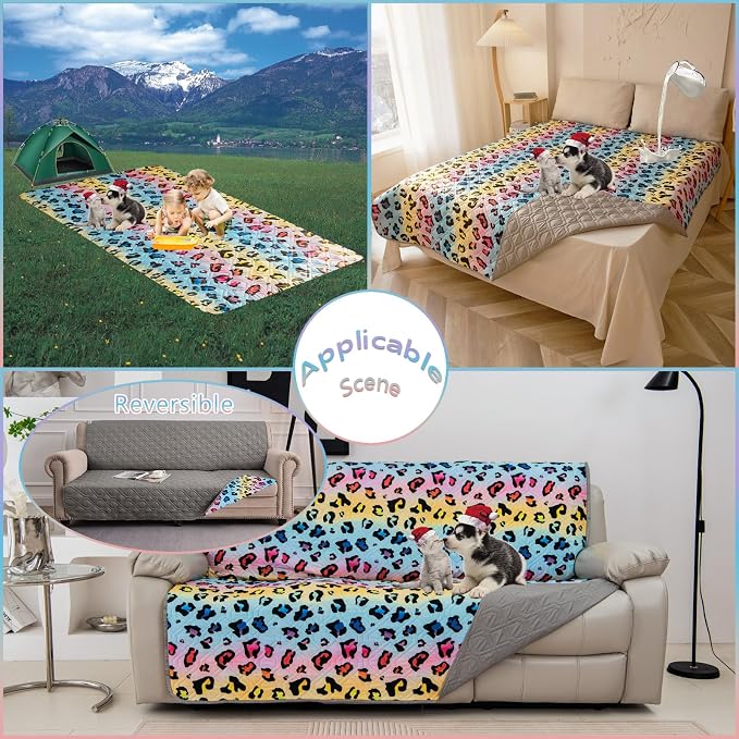 Waterproof Dog Bed Cover 102x82inch Reversible Pad Reusable Camping Mat - Image 6