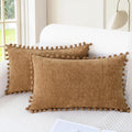 CaliTime Throw Pillow Covers Decorative 20 X 12 Inches Pack of 2 Cozy Solid by CaliTime