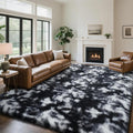Fluffy Rug Shaggy Area Rug, Mottling Black 8x10 Area Rugs by Yongyangjuxi