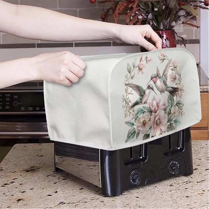 ZFRXIGN Flower Hummingbird Toaster Cover 2 Slice Toaster Dust Cover Small - Image 2